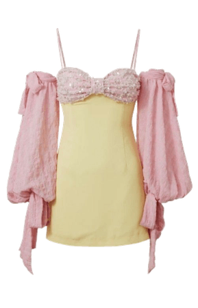 @lollialand- yellow dress with pink sleeves