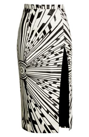 LaQuan Smith Empire Print High Waist Leather Pencil Skirt | Nordstrom