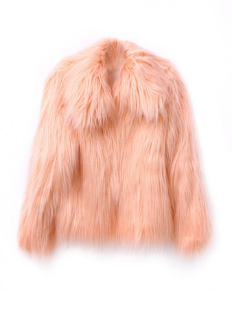 Peach Pink Vintage Style Faux Fur Coat #Chic218563 | WithChic