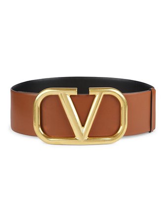 Valentino Valentino Garavani VLogo Leather Belt | SaksFifthAvenue