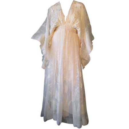 Zandra Rhodes Lilies Ethereal Gown 1970s at 1stDibs