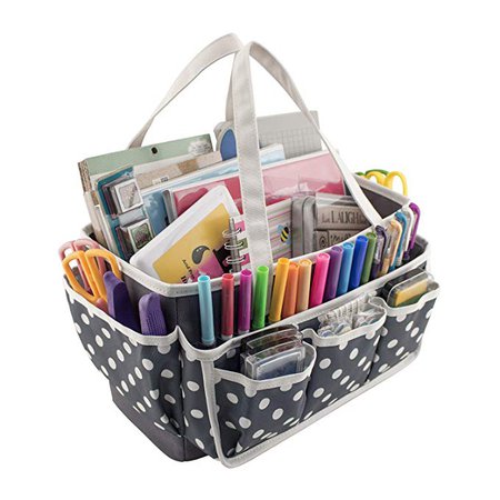 Amazon.com: Everything Mary Large Open Craft Caddy - Storage Craft Bag Organizer for Crafts, Sewing, Paper, Art, Desk, Canvas, Supplies Storage Organization with Handles for Travel by Everything Mary