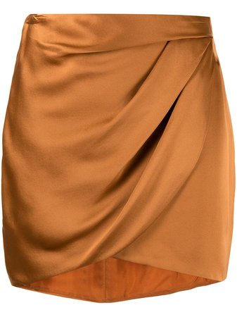 Michelle Mason draped mini silk skirt - FARFETCH