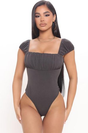 Bust Out Ruched Bodysuit - Black, Bodysuits | Fashion Nova
