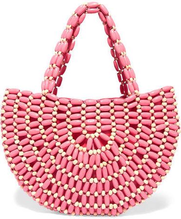Nelly Two-tone Beaded Tote - Pink