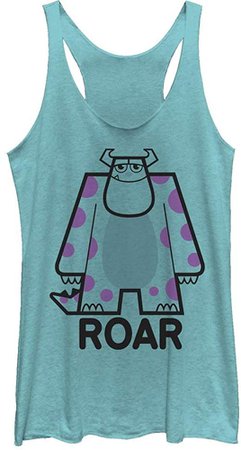 Amazon.com: Monsters Inc Women's Sulley Kitty Tahiti Blue Racerback Tank Top: Clothing