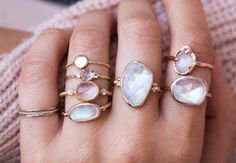 Moonstone rings by Audry Rose