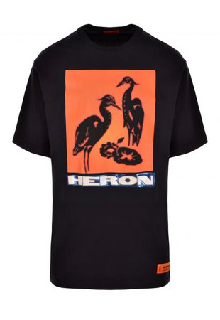 Heron Preston Regular New Orange Heron T-Shirt | Garment Quarter