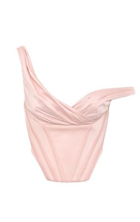 light pink silk corset
