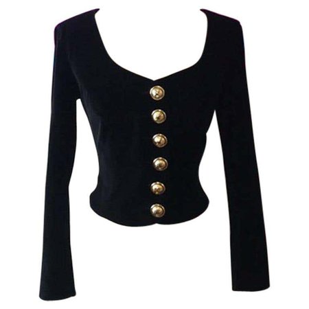 Moschino Cheap Chic Black Stretch Velvet Jacket For Sale at 1stDibs