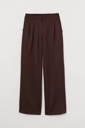 Wide-cut Pants - Brown