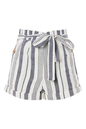 Striped Paper Bag Shorts - TOPSHOP