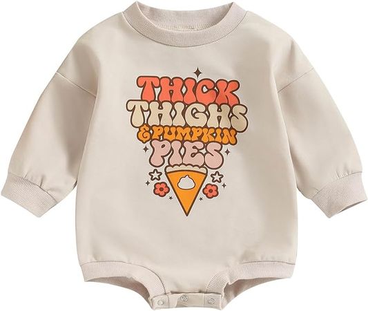 Amazon.com: Halloween Newborn Baby Girl Outfit Toddler Ghost Pumpkin Sweatshirt Romper Long Sleeve Oneise Infant Fall Clothes (Apricot, 6-12 Months): Clothing, Shoes & Jewelry