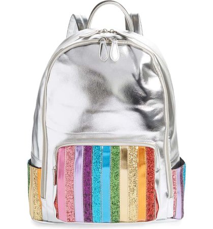 Bari Lynn Rainbow Glitter Metallic Backpack (Kids) | Nordstrom