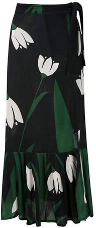 floral print wrap skirt