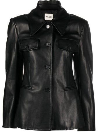 KHAITE single-breasted Leather Jacket - Farfetch