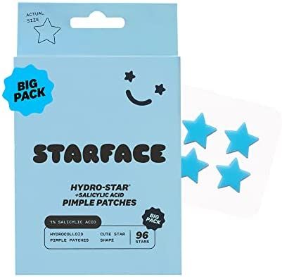Amazon.com: Starface Hydro-Star + Salicylic Acid BIG PACK, Hydrocolloid Pimple Patches With 1% Salicylic Acid, Helps Soothe Deep Spots, Cute Star Shape (96 Count) : Beauty & Personal Care