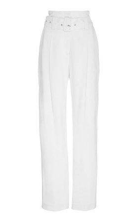 Belted Stretch-Crepe Pants by Sally LaPointe | Moda Operandi
