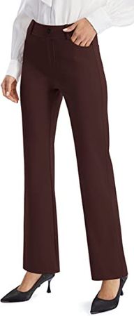 Amazon.com: AFITNE Women's Yoga Dress Pants Strechy Straight Leg Work Pants Business Office Casual Slacks with Pockets : Clothing, Shoes & Jewelry