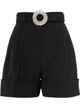 Shop black Miu Miu embellished-buckle shorts with Express Delivery - Farfetch