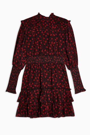 Star Ruffle Shirred Mini Dress | Topshop