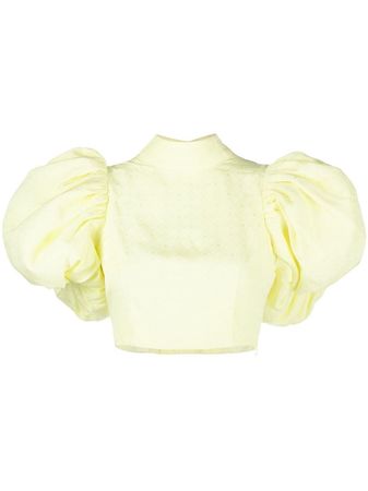 ROTATE Dusk puff-sleeve Cropped Blouse - Farfetch