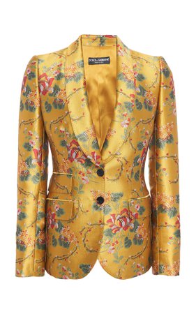 Floral-Print Satin-Jacquard Blazer by Dolce & Gabbana | Moda Operandi