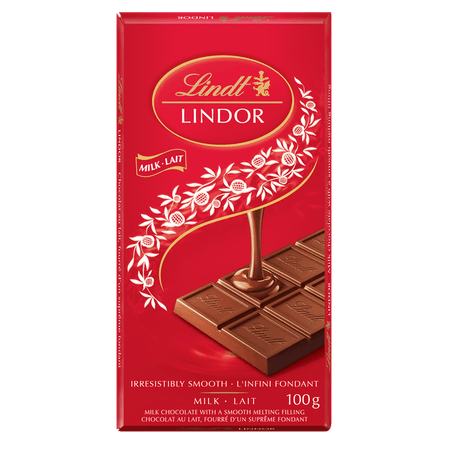 Lindt LINDOR Milk Chocolate Bar, 100 Grams