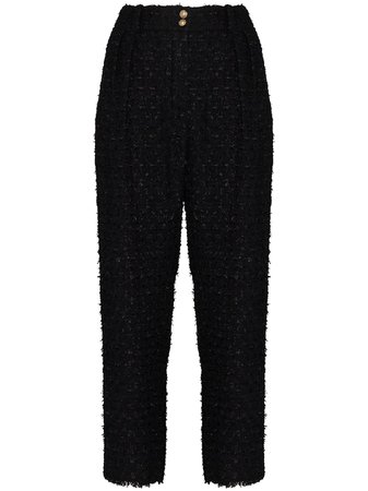 Balmain cropped tweed trousers - FARFETCH