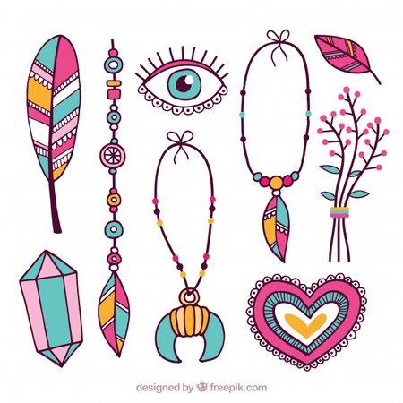 Free Vector | Hand drawn boho element collection