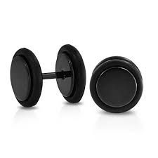 black fake gauge earrings - Google Search