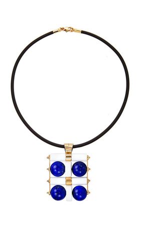 Mahnaz Collection Lapis Lazuli & 18K Gold Kinetic Pendant
