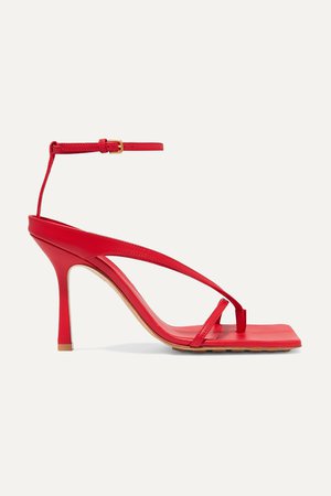 Red Leather sandals | Bottega Veneta | NET-A-PORTER