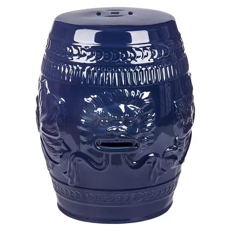 Chinese Lion Navy Blue Ceramic Garden Stool - Abbyson Living : Target