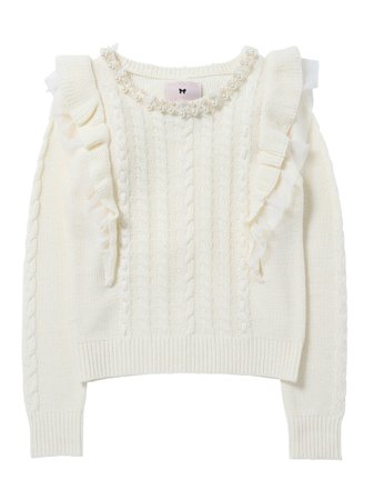 Back Angel Ribbon Frilled Frill Knit (Tops / Pullover) | LODISPOTTO (Rodd Spot) Mail Order | Fashion Walker