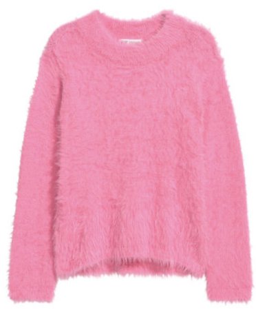 H&M pink fuzzy sweater