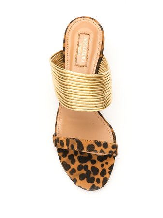 Aquazzura Leopard Print Heeled Sandals - Farfetch