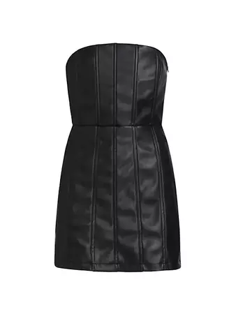 Shop EN SAISON Sloane Faux Leather Minidress | Saks Fifth Avenue