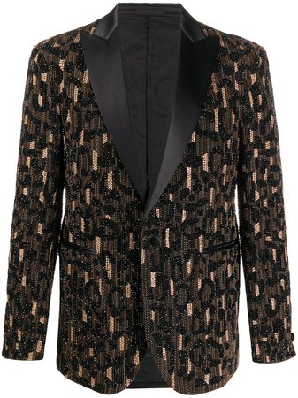 Shop black & gold Versace bead embellished blazer with Express Delivery - Farfetch