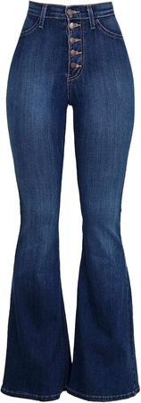 Amazon.com: AKIWOS Jeans mit hoher Taille, Glockenunterteil, für Damen, Retro-Reißverschluss, schmale Passform, lange Bootcut-Denim-Hose, dehnbar, zum Überziehen : Kleidung, Schuhe & Schmuck