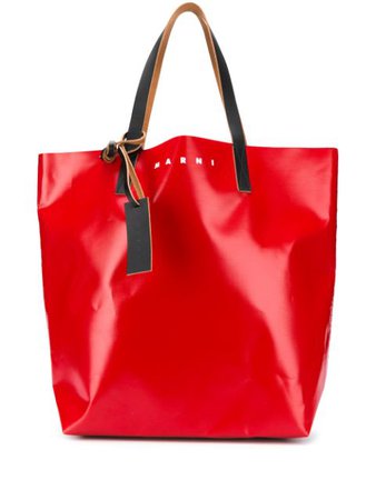 Marni two-tone tote bag red SHMQ0000A3P3572 - Farfetch