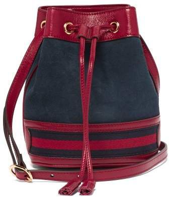 Ophidia Mini Suede Bucket Bag - Womens - Red Navy