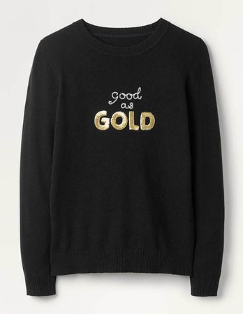 Estella Sweater - Black, Good as Gold | Boden US