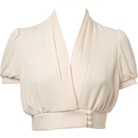 Cream Cropped Blouse