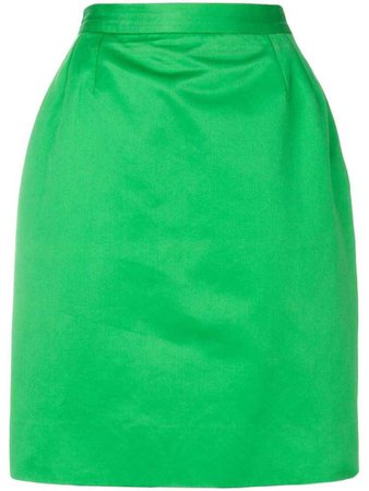 YVES SAINT LAURENT PRE-OWNED high-waisted pencil skirt - Green