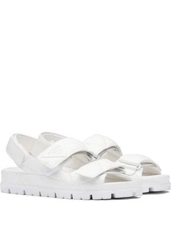chunky flat sandals white