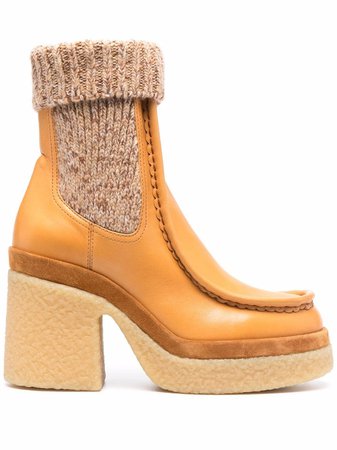 Shop Chloé panelled platform chelsea boots with Express Delivery - FARFETCH