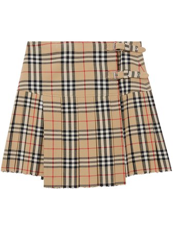 Shop black Burberry Vintage Check kilt with Express Delivery - Farfetch