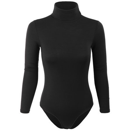 KOGMO - KOGMO Womens Turtleneck Bodysuit with Snap Button Closure - Walmart.com