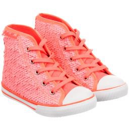 Billieblush - Pink Sequin High-Top Trainers | Childrensalon Outlet
